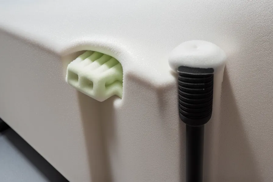 Détail de la couture et de la densité de mousse d'un module de motricité pour micro-crèche
